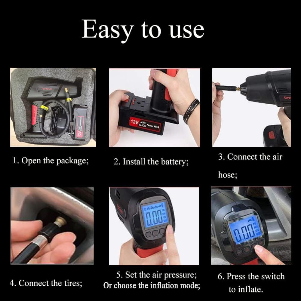 Free Shipping 🛒 Portable Smart Air Compressor Cordless Tire Inflator Pump with Digital Pressure Gauge, Rechargeable Li-ion Battery Air Pump for Car Motorcycle Bike Air Bed Balls Inflatable Toys Best Seller Portable Smart Air Compressor Cordless Tire Inflator Pump with Digital Pressure Gauge, Rechargeable Li-ion Battery Air Pump for Car Motorcycle Bike Air Bed Balls Inflatable Toys