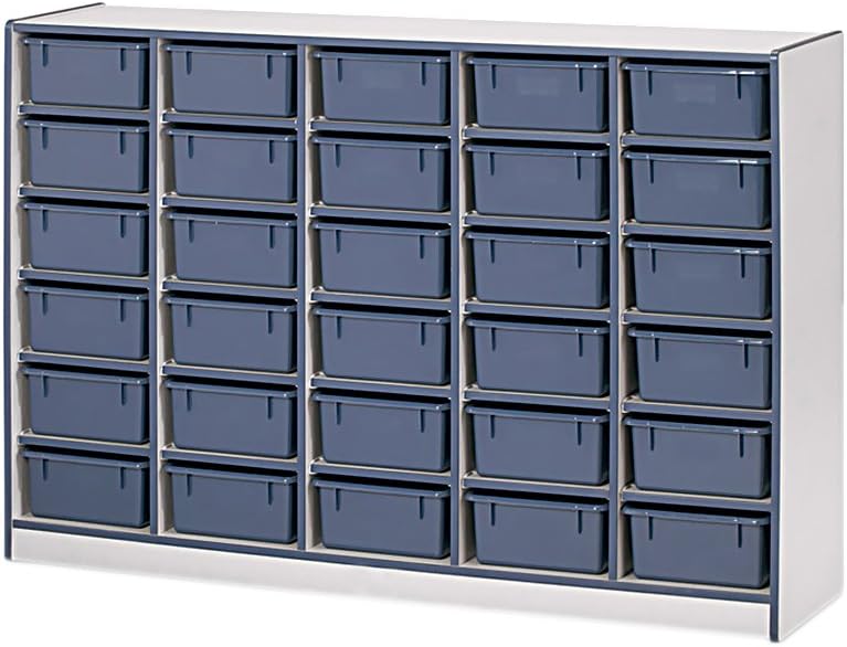 Jonti-Craft Rainbow Accents 4030JCWW003 30 Tub Mobile Storage, Without Bins, Blue