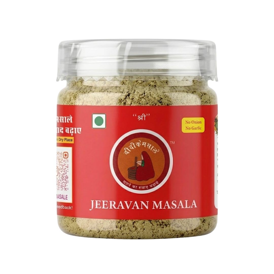 Didi Ke Masale Jeeravan Masala Traditional Rajasthani Spice Mix for Snacks & Fruits | Tangy Flavour | Hing (Asafoetida) Flavoured, Tasty on Fries | No Artificial Colour Use 150gm