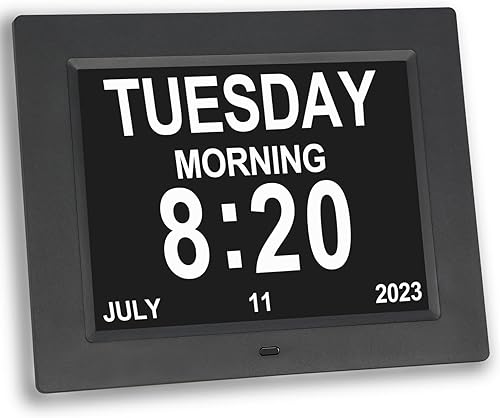 Miniatura 1 de Reloj con día y fecha para ancianos, demencia, reloj digital grande con calendario para personas mayores, pantalla grande (8 pulgadas)