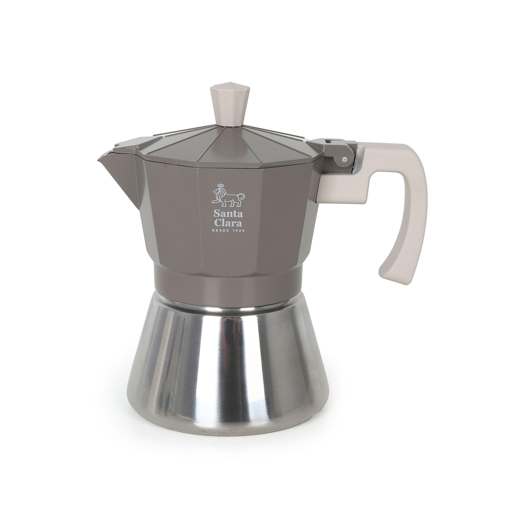 INDE SANTA CLARA | Cafetera Italiana Moka Nordkitch 3 Tazas 150 ml, Cuerpo de Aluminio y Base de Acero Inoxidable, Apta para Inducción y Todo Tipo de Fuegos, Asa Soft Touch — view 7