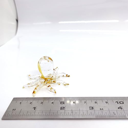 Miniatura 2 de Pulpo diminutas figuras artísticas de vidrio soplado a mano en miniatura animales marinos regalo coleccionable para decorar (oro transparente)