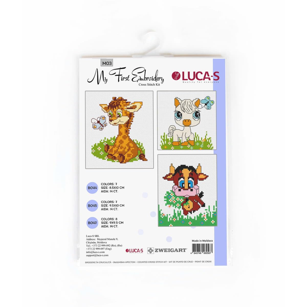 Luca-S Multifarbig Cross Stitch Kit For Beginners - My First Embroidery M03