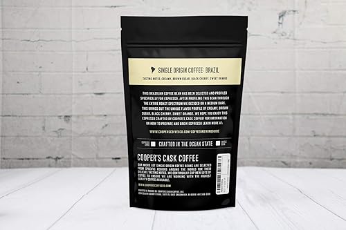 Miniatura 3 de Granos de café molido expreso  Café brasileño fuerte, suave y cremoso de tostado medio oscuro de origen único, bolsa de 12 onzas por The Master