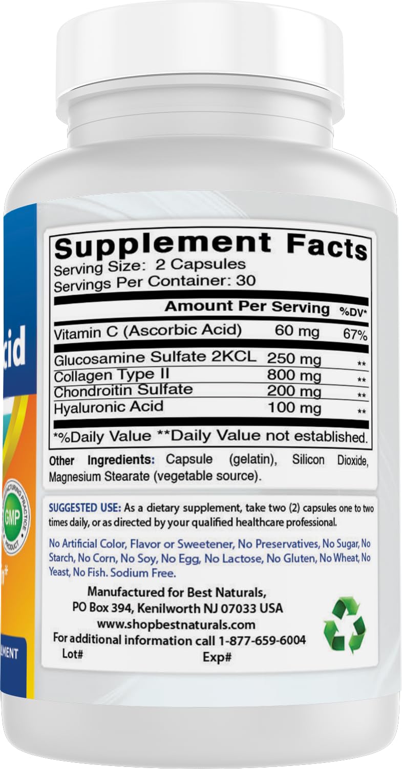 Best Naturals Hyaluronic Acid 100 mg 60 Capsules - Support Healthy Joints and Youthful Skin — Amazon image 6