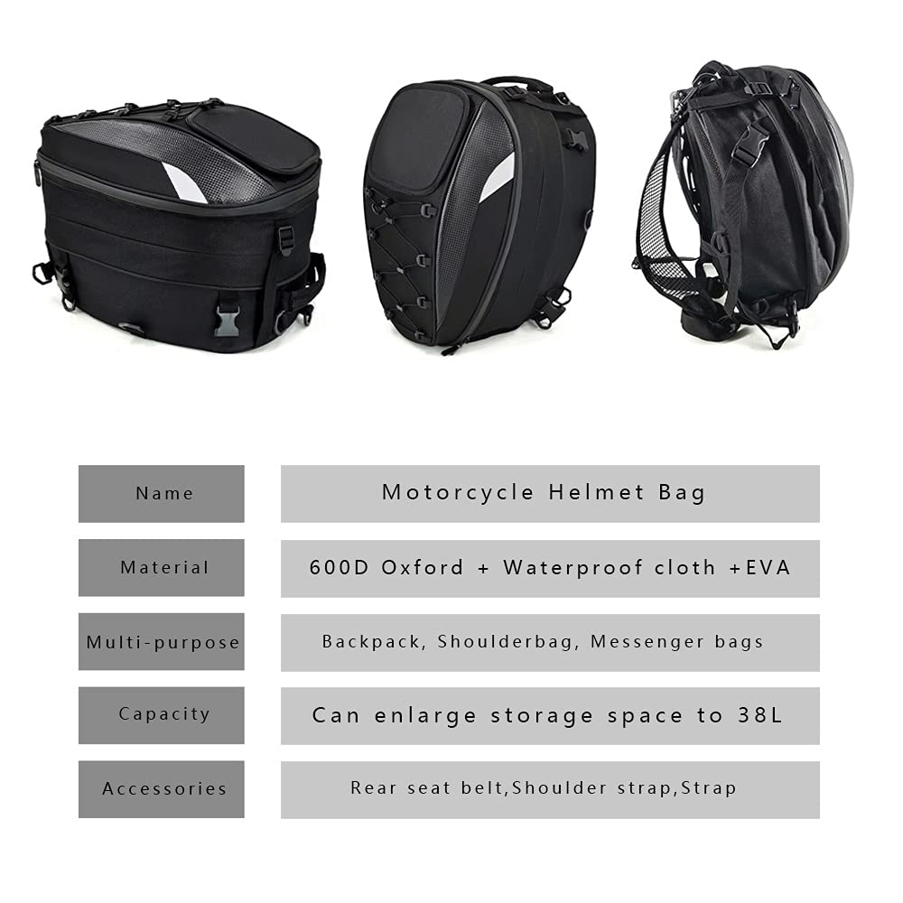 | MIGHTYDUTY バイク用 ヘルメットバッグ 拡張機能あり、防水
