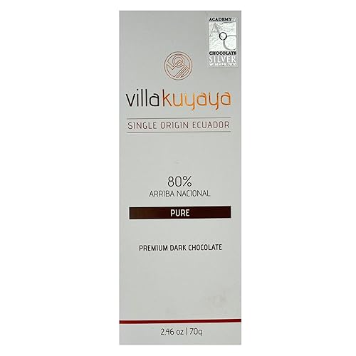 Villakuyaya Chocolate negro premium de origen único 80% puro (ganador del Premio de Plata en los Premios de la Academia de Chocolate 2020, Londres)