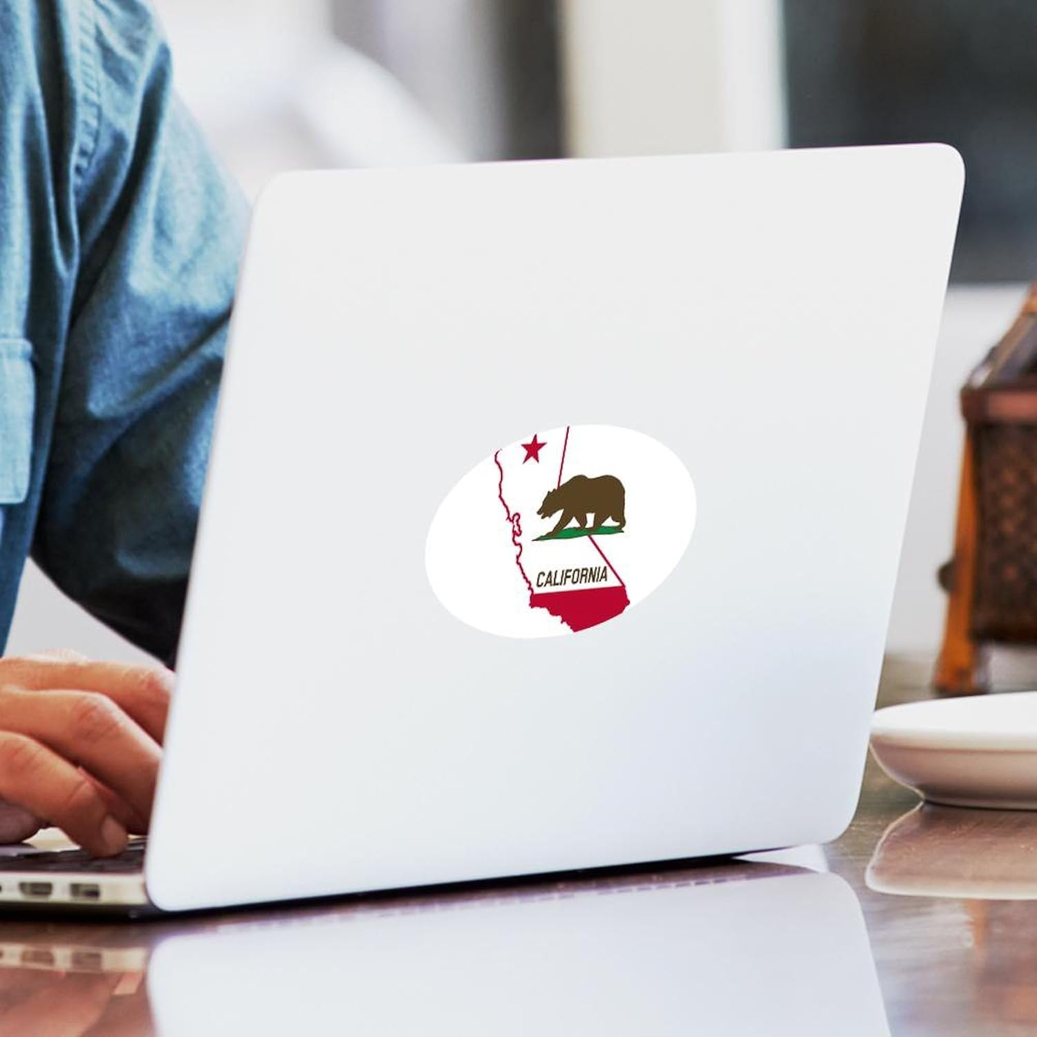 CafePress CALI State W Bear Sticker Sticker (Oval 50 pk)