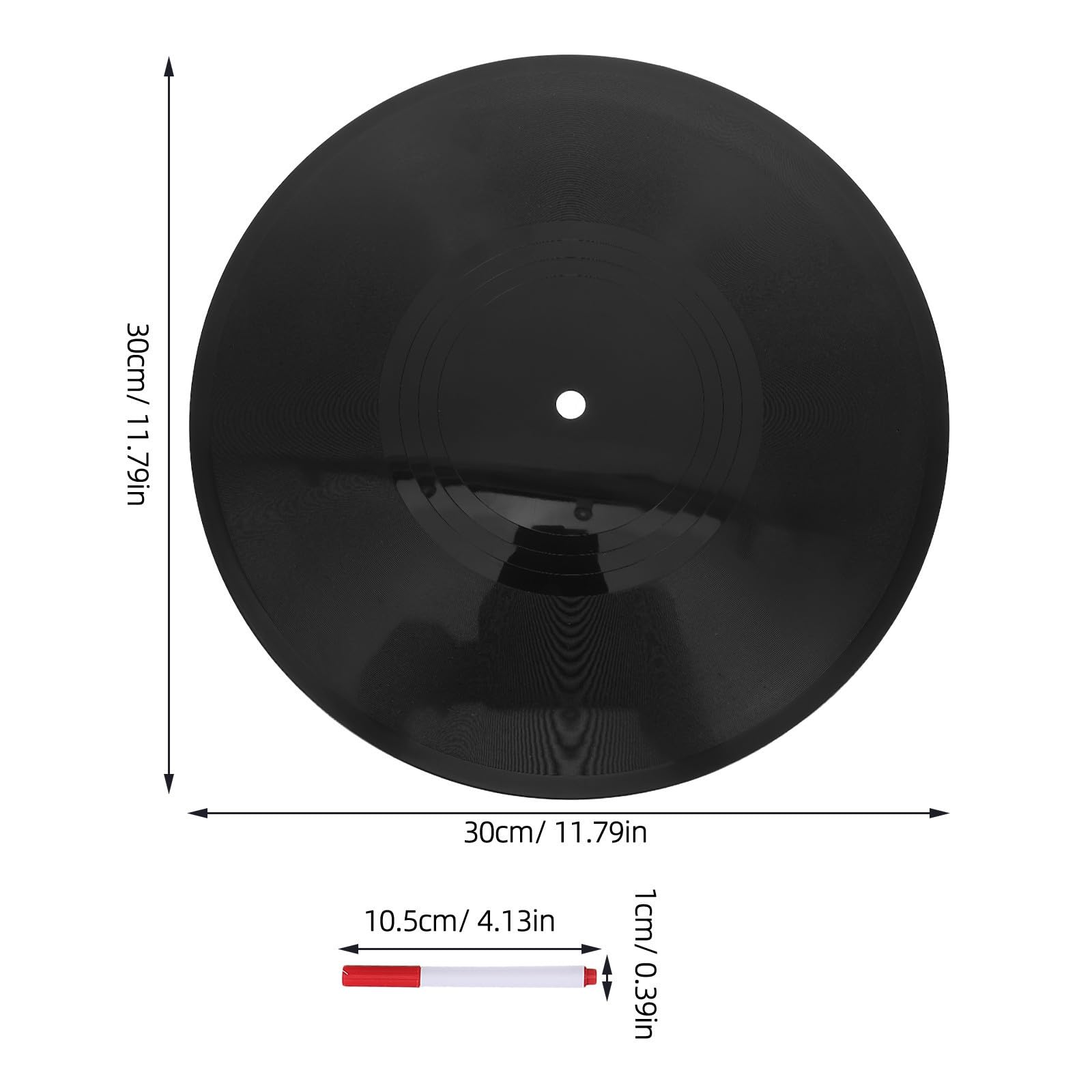 GLEAVI Disco de Vinilo Retro Negro de Plástico para DIY con Marcadores Incluidos, Ideal para Guestbook Alternatives y Decoración de Pared