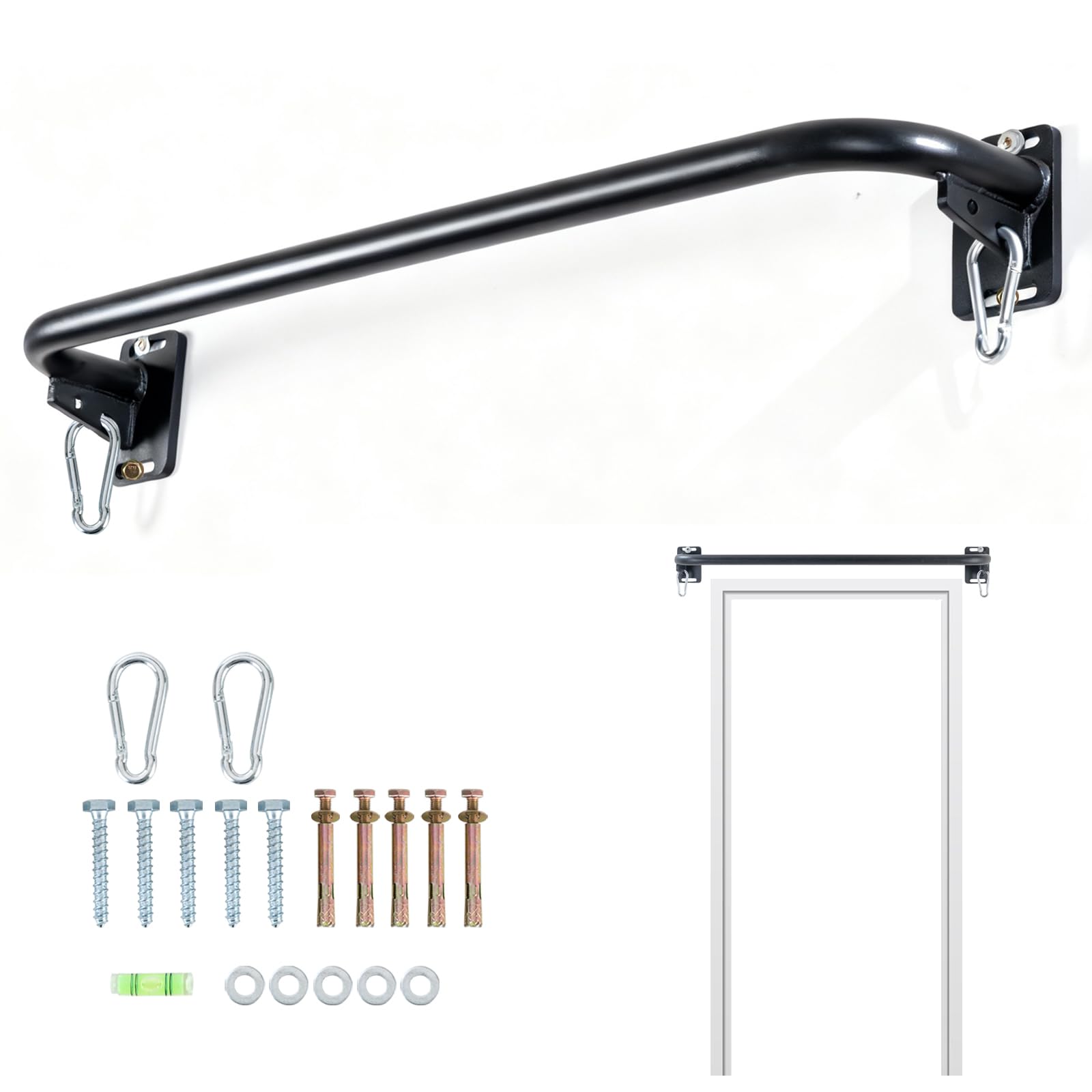 Wall Mounted Pull Up Bar Door Frame Pull Up Bar for Home Gym Professional Drill-Required Chin Up Bar