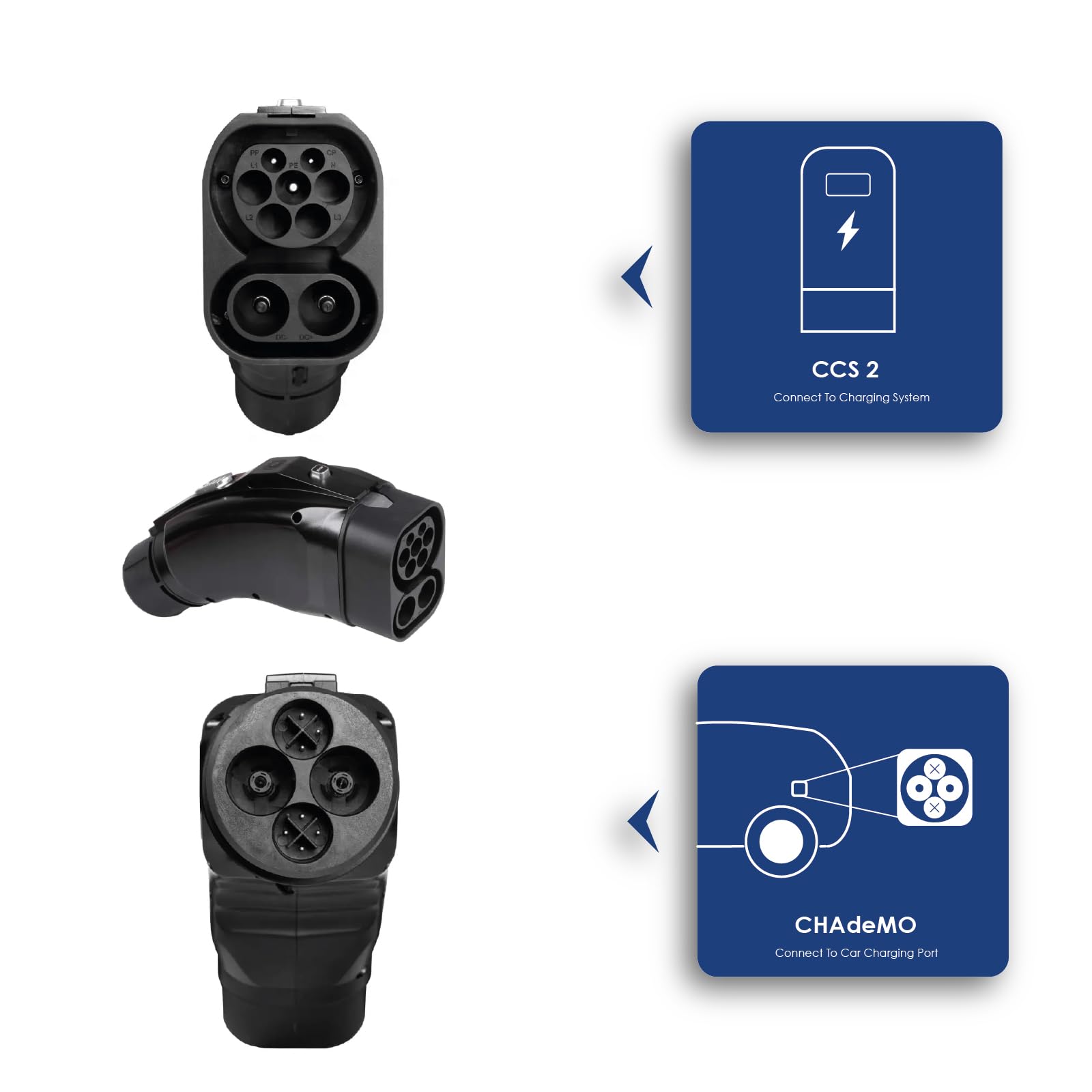 Akyga EV Adapter Ladeadapter für Elektroautos Schnellladung AK-SC-E18 CCS2 / CHAdeMO 1000V DC 250A