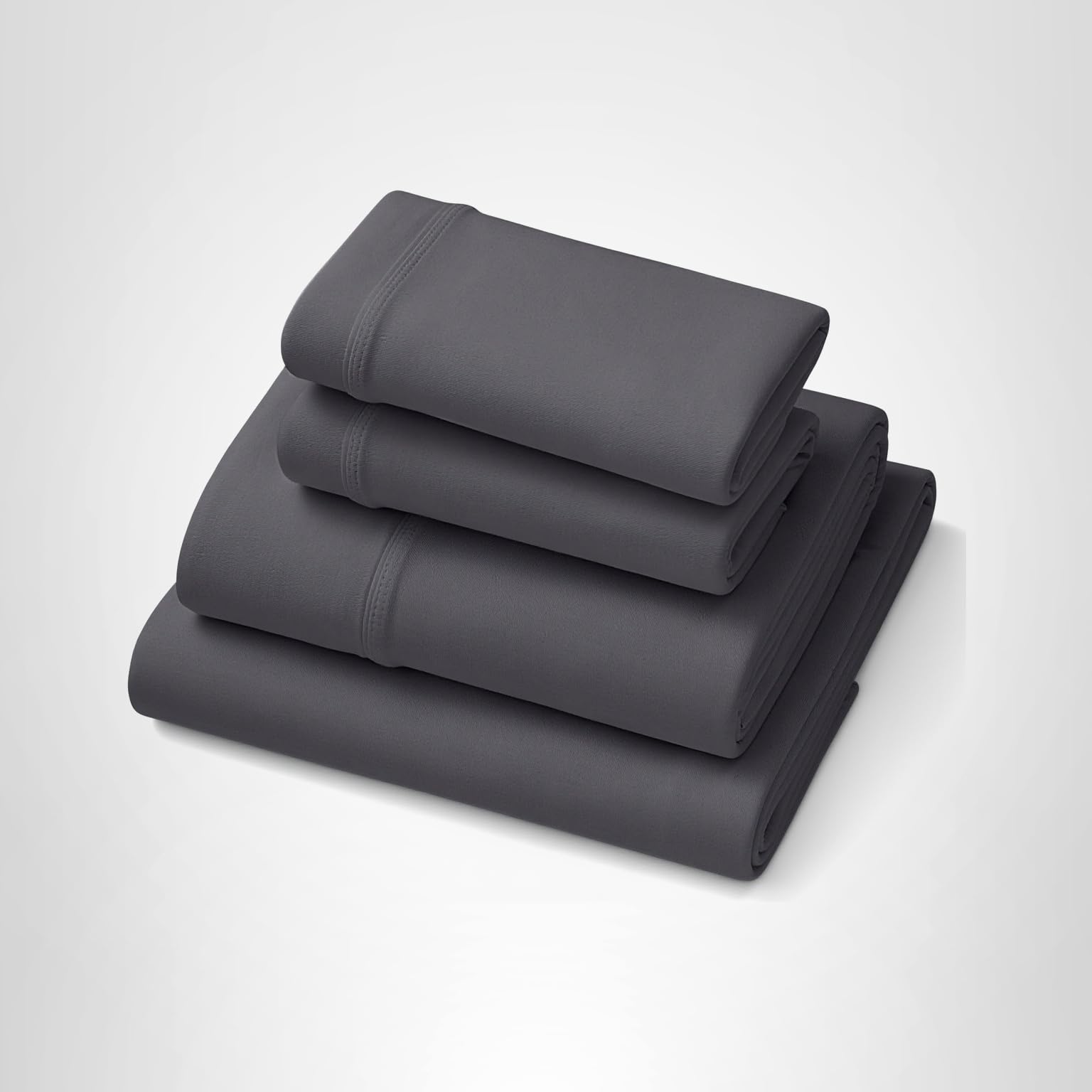 Purple SoftStretch Sheets, Queen Size, Rayon Blend, Moisture-Wicking, Stormy Grey, Fits Other Mattresses, Stretch for Adaptive Support