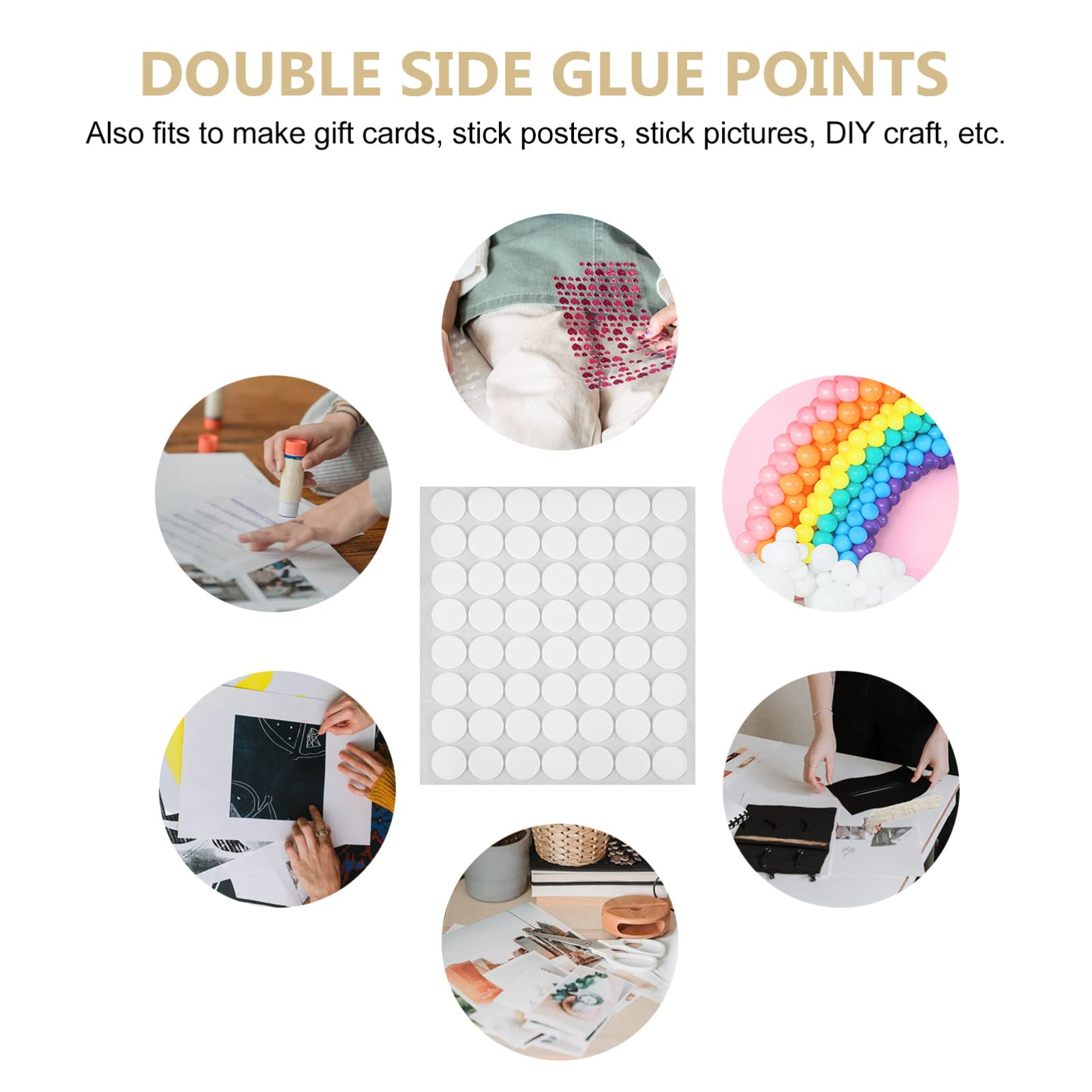 Gadpiparty 5 Sätze Runde Punkt Aufkleber Diy Doppelseitige Klebestreifen Selbstklebende Kleber Für Bastelprojekte Durchmesser Für Deko Und Karten 18 Blätter * 5