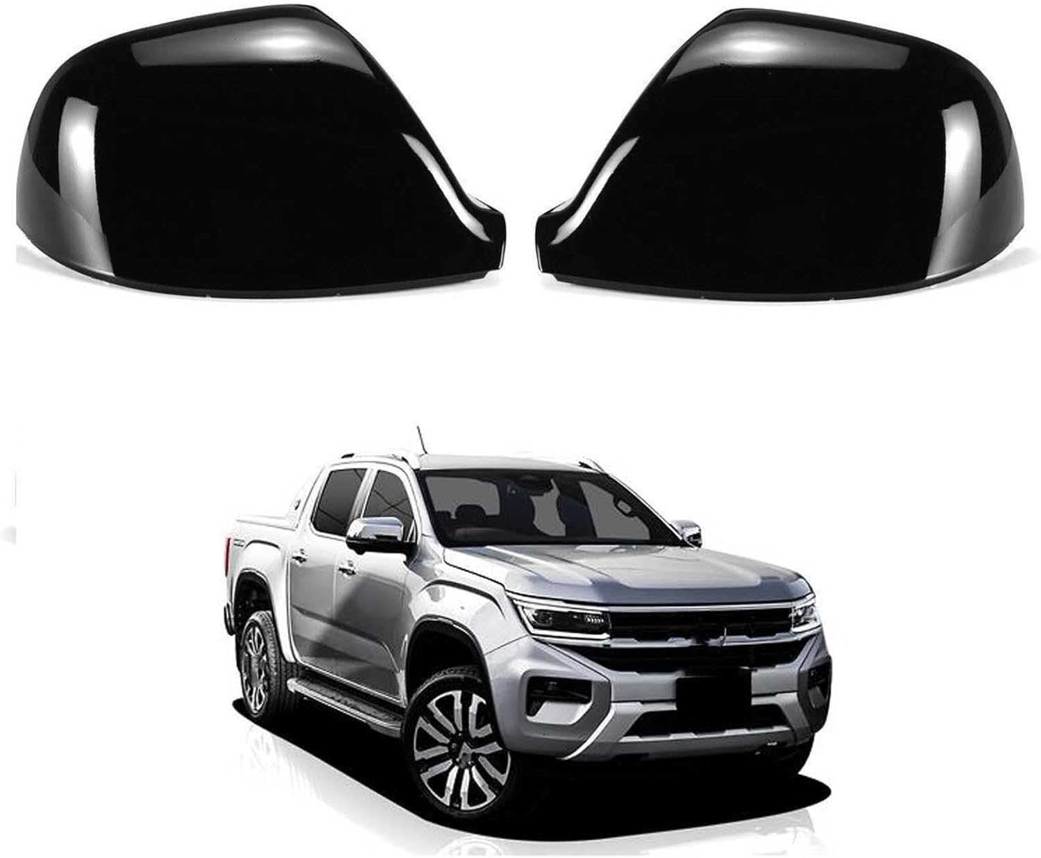 XJPGHA Wing Mirror Covers Caps for Volkswagen Amarok 2012-2019, Sturdy Durable Cover Housing Door Mirror Vehicle Accessory Rearview Side Covers,Black