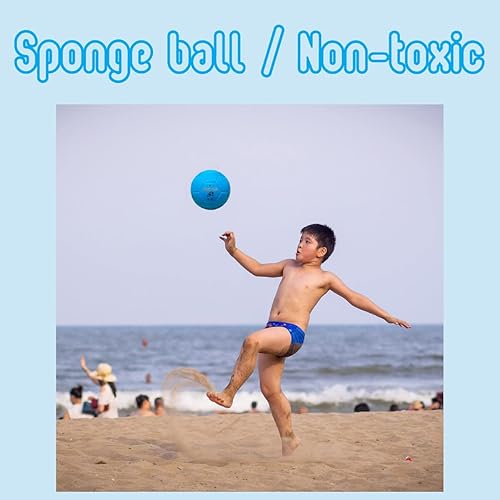 Miniatura 6 de Balón de fútbol  espuma de impacto suave (esponja)  azul, tamaño oficial 4 (7.9 in), material no tóxico, no necesita bomba de aire
