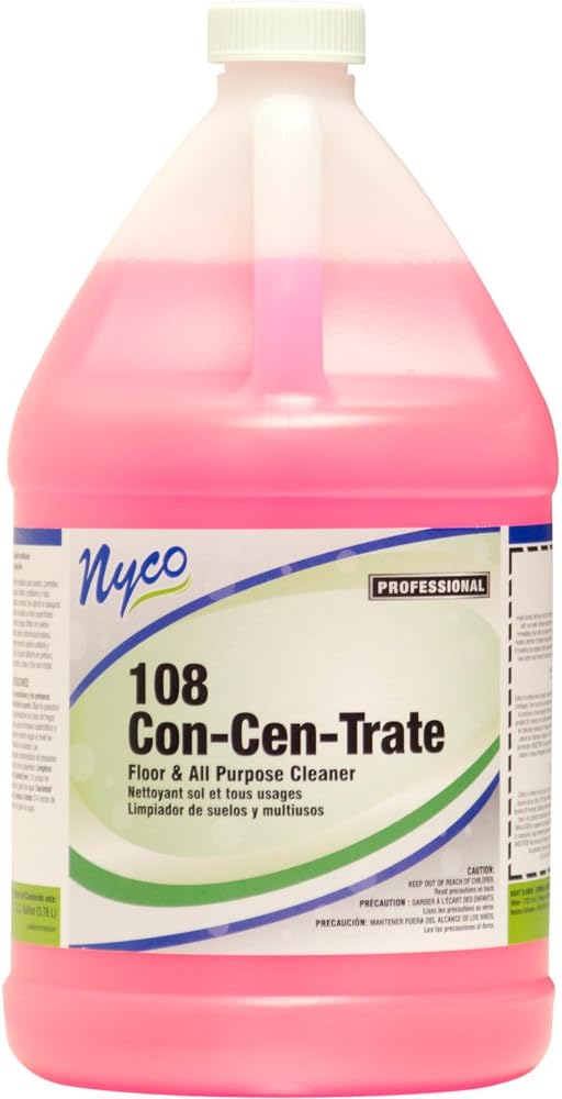 Nyco Products NL108-G4 108 Con-Cen-Trate Floor & All Purpose Cleaner, 1-Gallon Bottle (Case of 4)