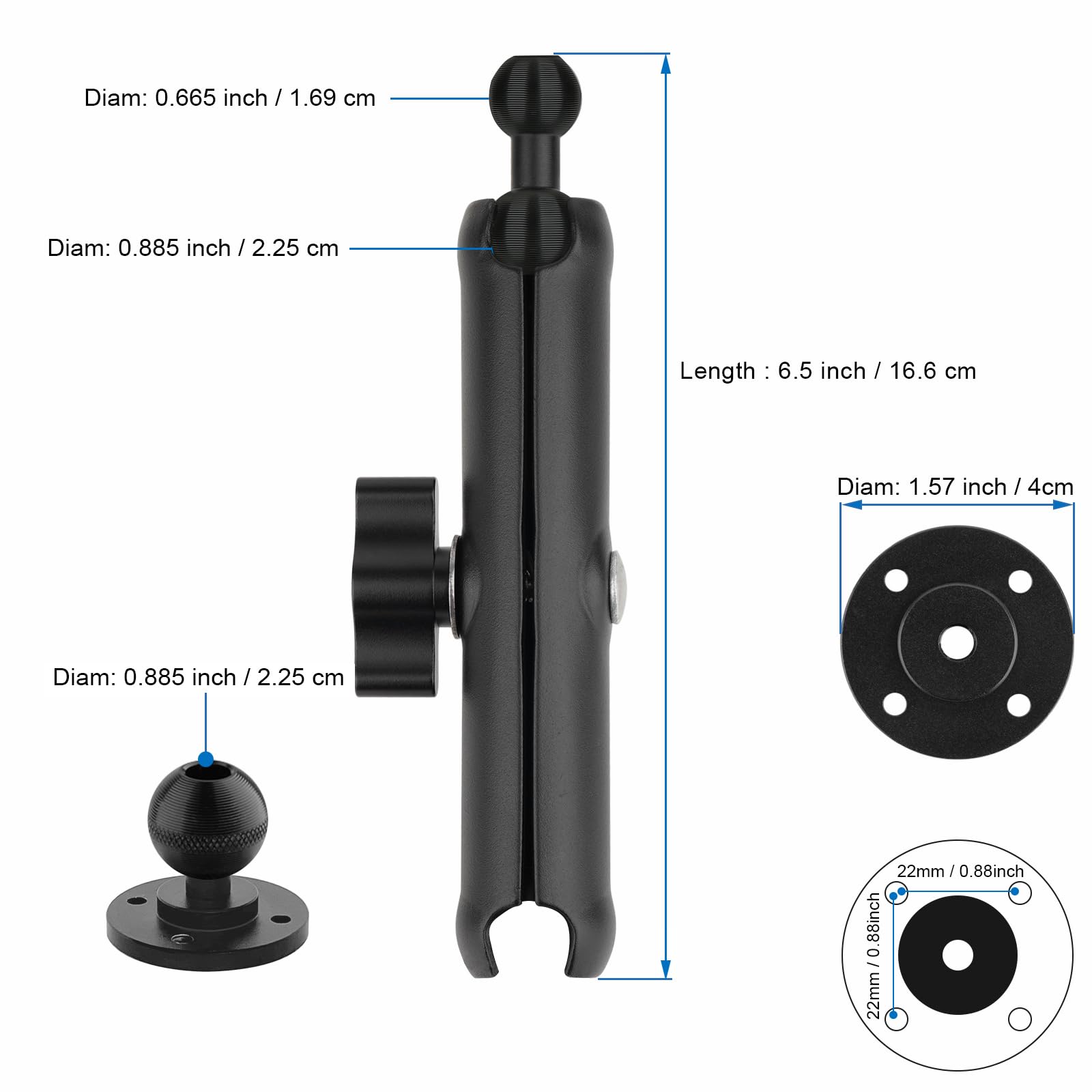 Mippko Soporte de pared para teléfono para camión, coche, barco, pared, escritorio, compatible con iPhone de 3.5 a 7.5 pulgadas, HTC, LG, Huawei, teléfonos inteligentes, ajuste de 360°, soporte de
