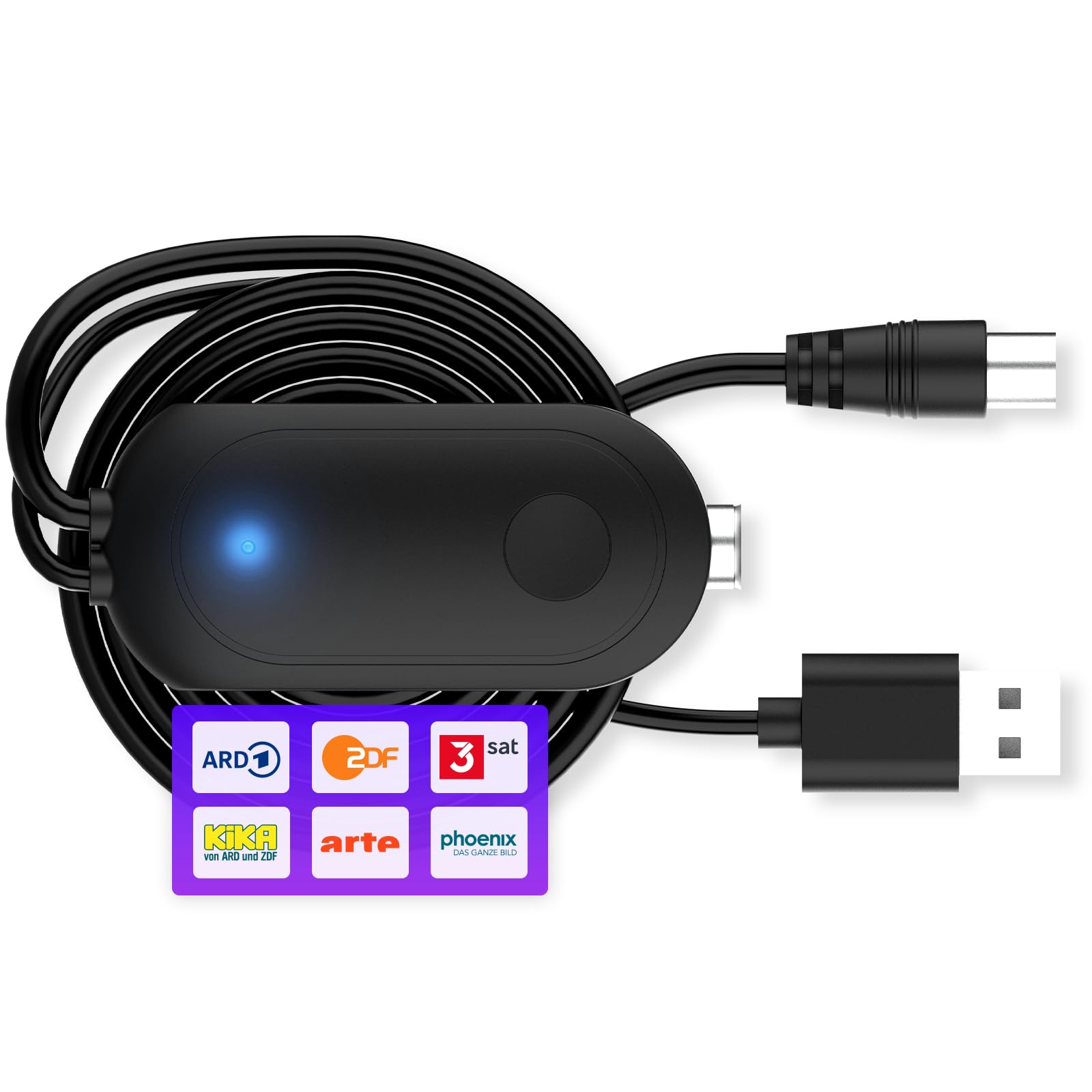 TV Antennenverstärker DVB-T2 HD 4K, USB Signalverstärker für TV Antenne, Antennen Booster zur Verbesserung des Empfangs, kompatibel mit Zimmerantenne, Smart TV, Receiver