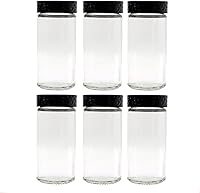 Vista 10 de 2 tarros de especias negras, botellas de vidrio de condimentos de 3 onzas, recipiente para especias, frascos de especias vacíos, botellas redondas