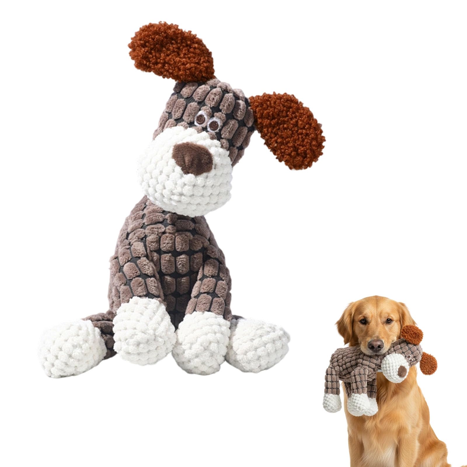 Squeaky Plush Dog Toy, Durable Chew for Aggressive Chewers All Breeds, | Reinforced Sewing Stuffed Animal, Teething Support, Squeaky Sound, Indoor Outdoor Interactive Play, for Puppies Adult Dogs