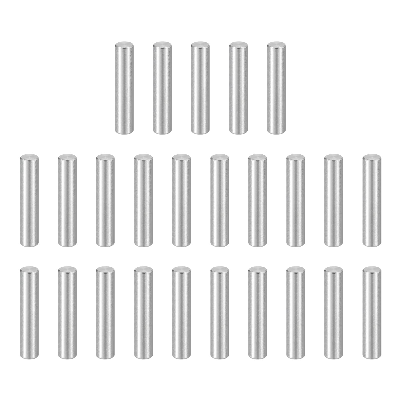 sourcing map 25pcs Dowel Pins, M5 x 32mm 304 Stainless Steel Cylindrical Shelf Support Peg Pin Rod Fasten Elements for Metal Devices Wood Furniture DIY Installation, Silver