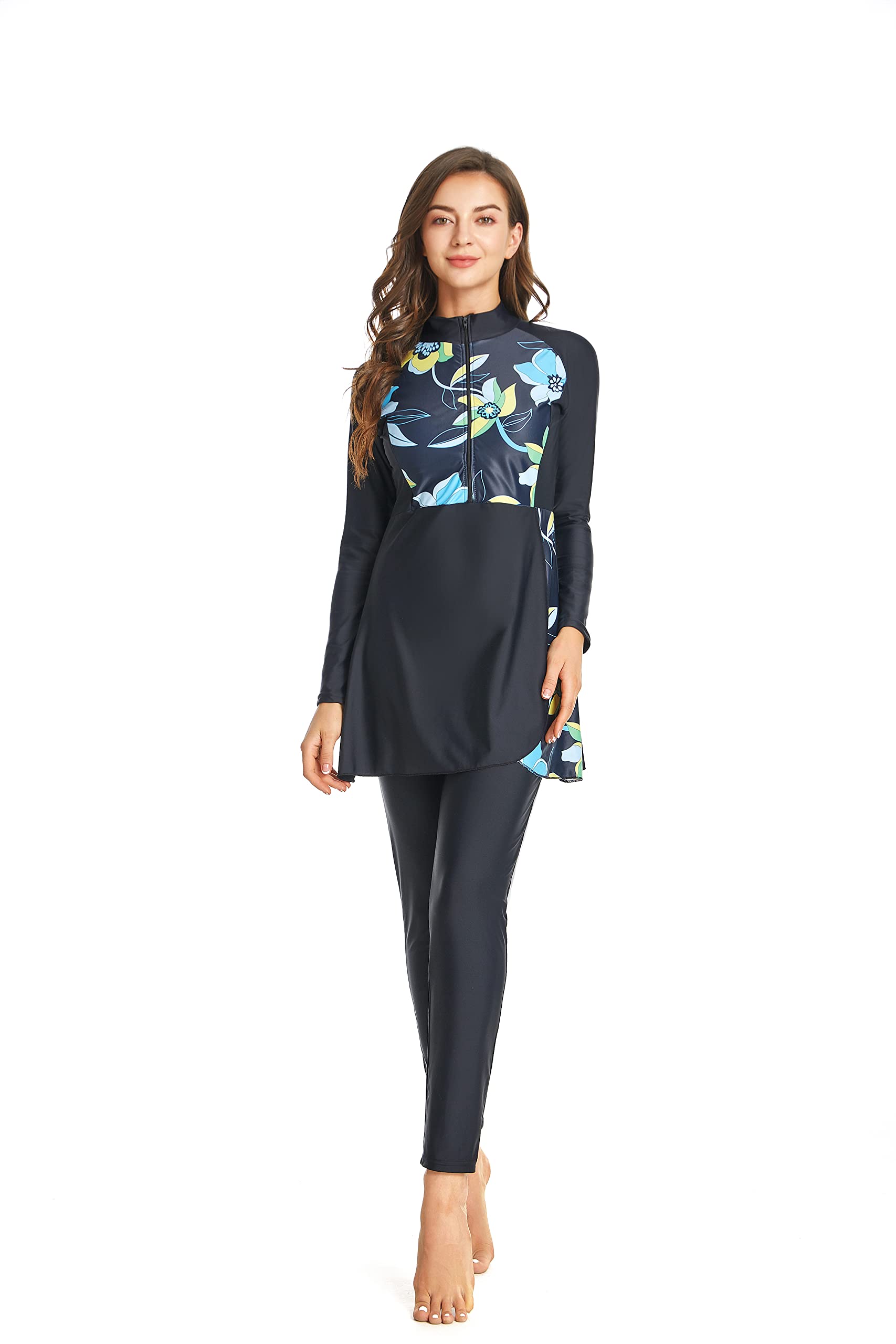 BlueSnow Costumi da Bagno Musulmani per Donna Costumi da Bagno modesti a Maniche Lunghe Costume da Bagno Arabo Islamico Burkini