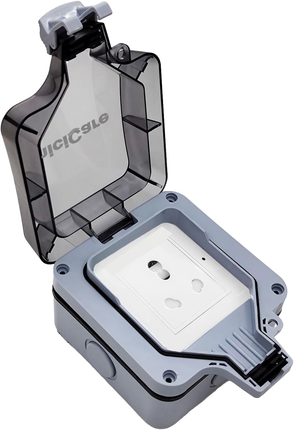 amiciCare Waterproof Power Socket, 6/16Amp Outdoor Electric Switch Socket Box IP66 (Single Socket)