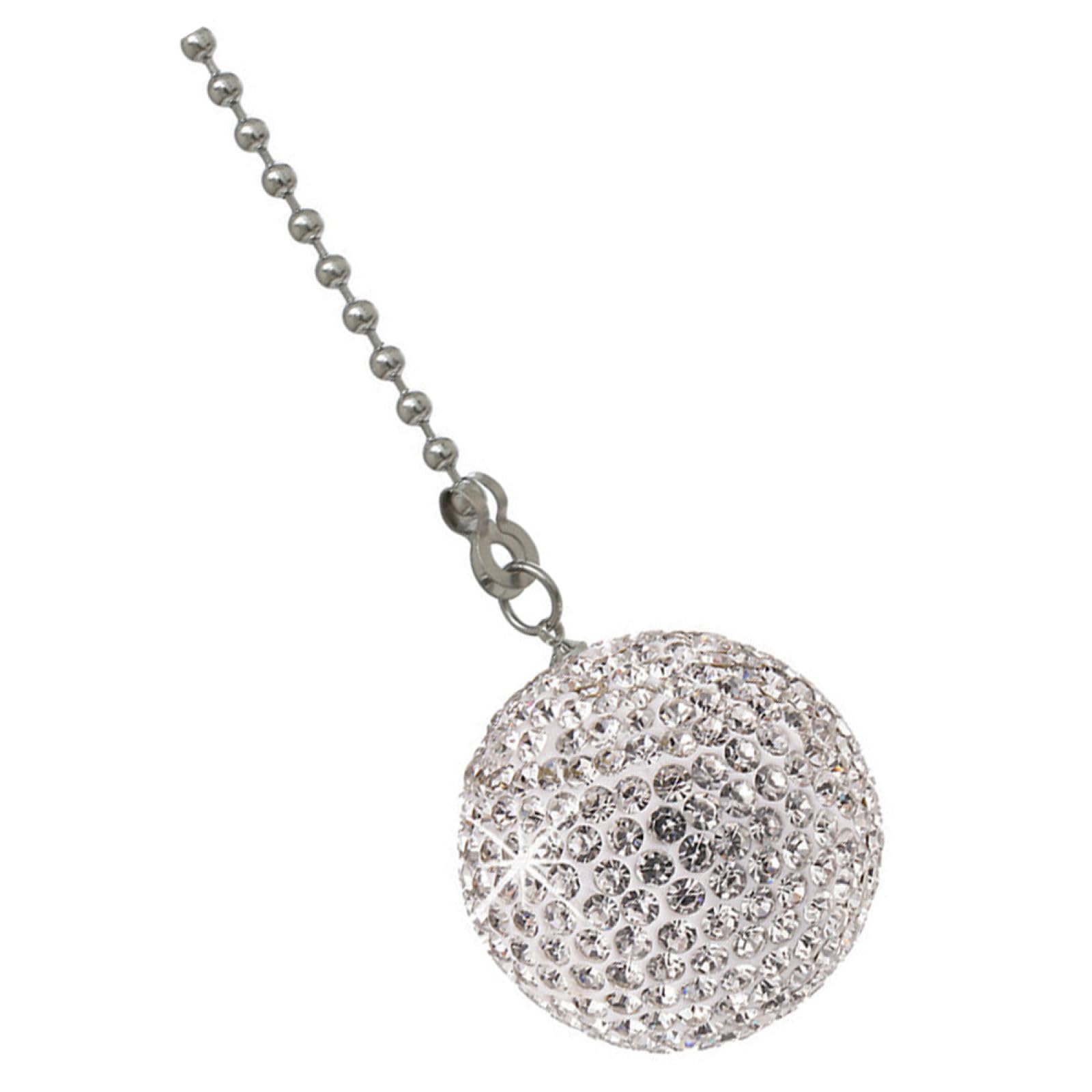 DOITOOL Ceiling Fan Pull Chain Beaded Ball Elegant Crystal Ball Switch Chain for Decor