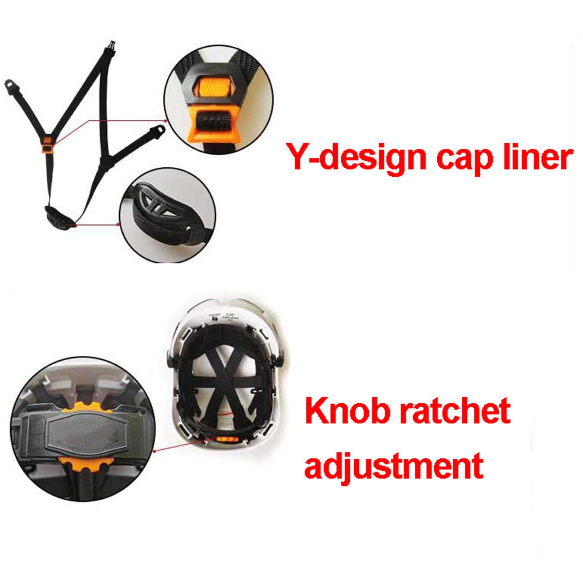 Casque de Sécurité Casque de Sécurité Hautement Durable Avec Visière, Ventilé, Ceinture En Y À 6 Points Avec Protection À Cliquet Coulissant Casquette de Sécurité Casquette