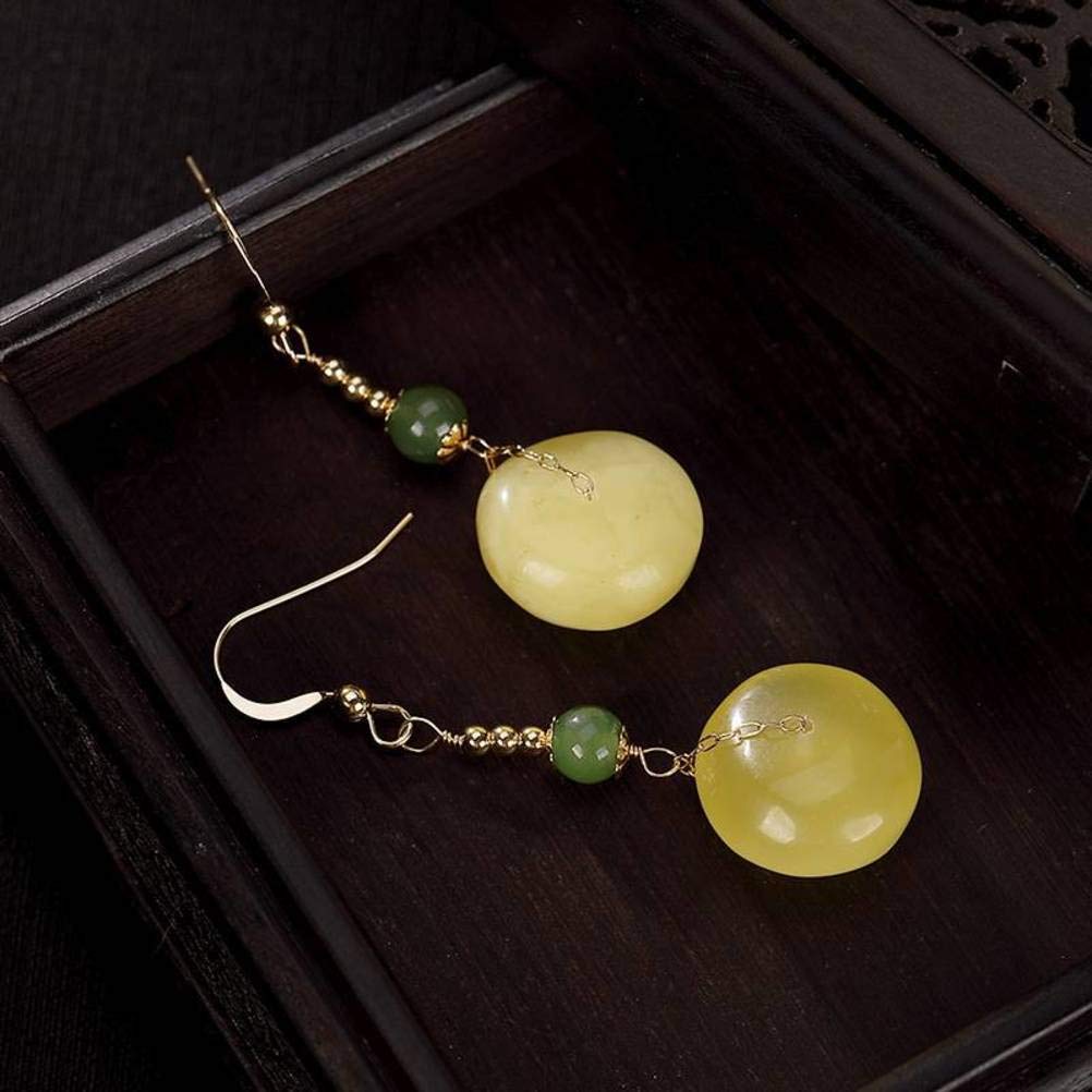 Boucles d'oreilles style chinois or 14K et ambre le cadeau rétro idéal - 8