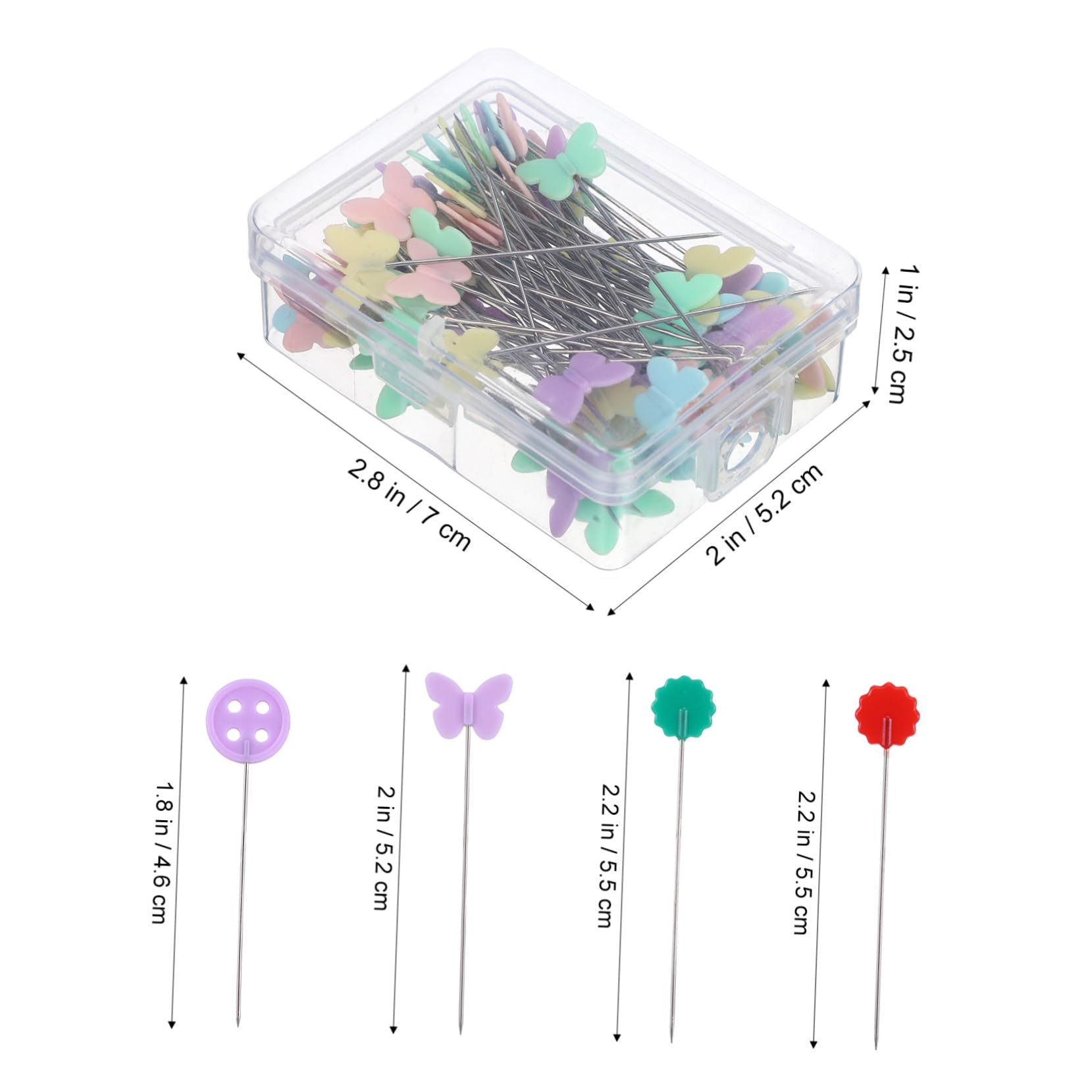 AUTSUPPL 400pcs Sewing Pins Heads Assorted Flat Head Pins for Quilting and Clothing