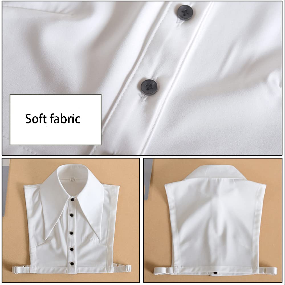 Media camisa blanca con cuello Dickey - Blusa de cuello falso desmontable para mujer, A-blanco 6