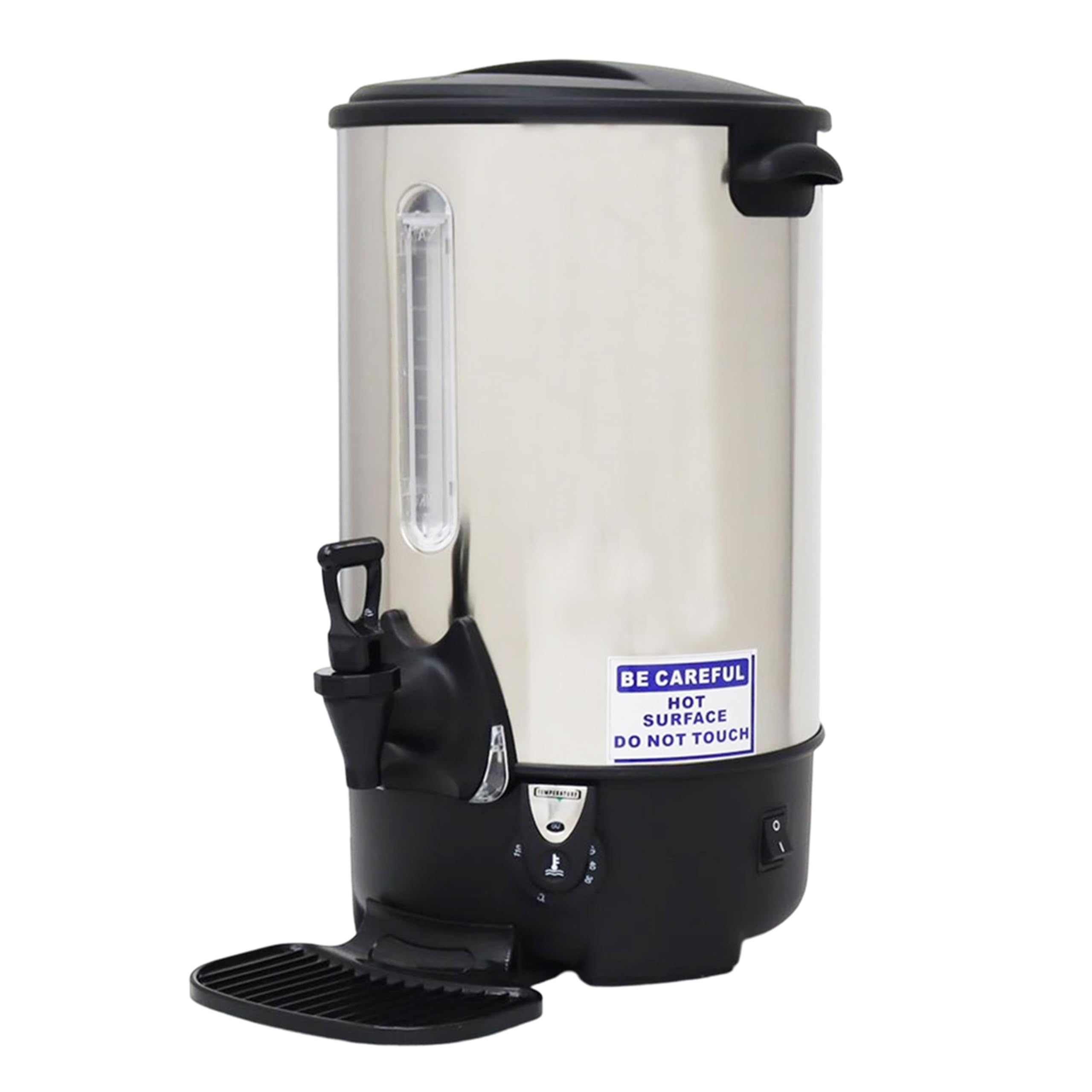 110V Combination Water Boiler 1500W Hot Water Dispenser 9.7L Stainless Steel Commercial Electric Boiling Bucket Multi-stage Temperature Control for Milk Tea Coffee Shop