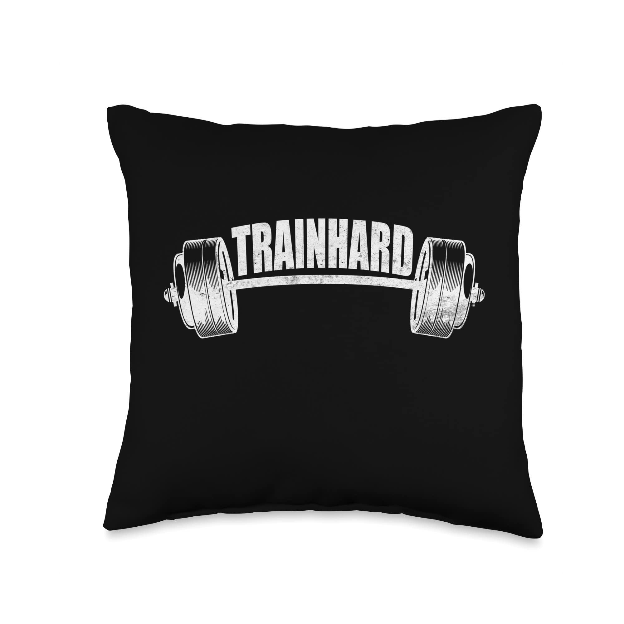 bodybuilding bodybuilding Book Gift MotivationalTrainhard Gym Fitness Bodybuilding Throw Pillow, 16x16, Multicolor