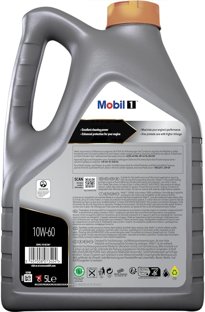 Mobil 1 10W60 Motor Yağı 4 L + 00120 Carpex Lastik Tamir Kiti