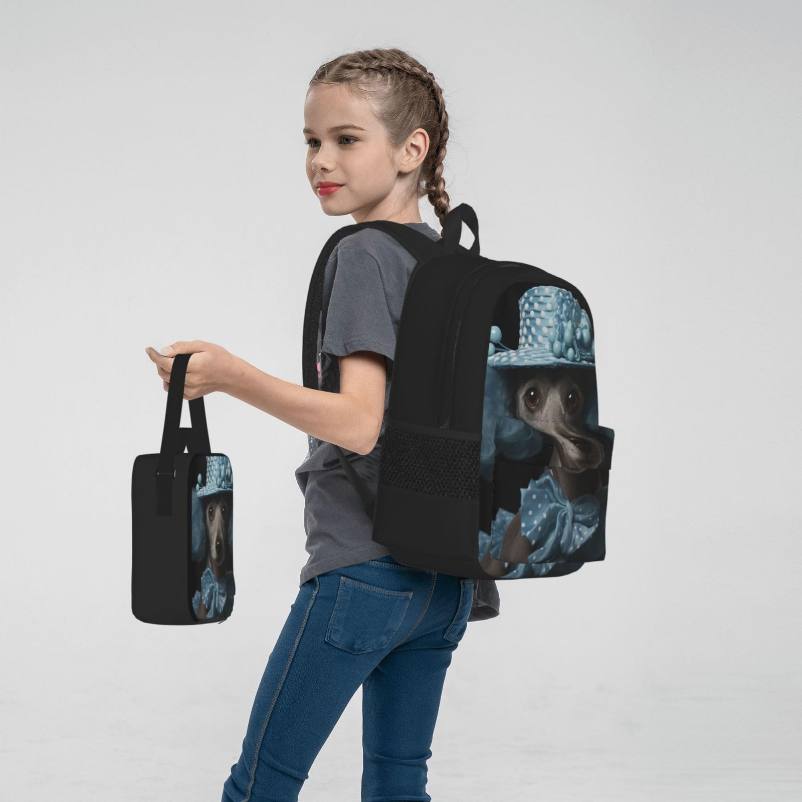 Zaino, borsa portapranzo, astuccio, set da 3 pezzi, per lavoro e