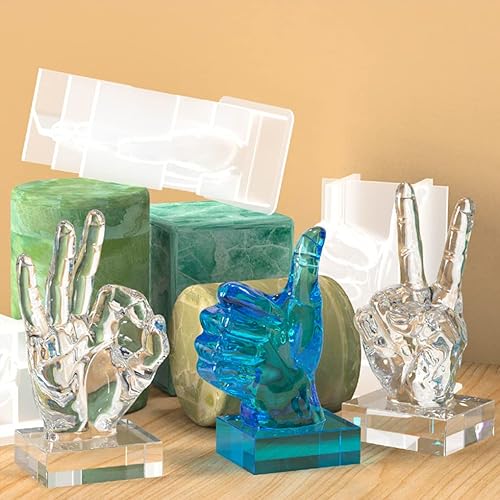 Miniatura 5 de FineInno OK - Molde de vela gestual, molde de resina en forma de mano 3D, molde de silicona OK Finger para jabón, fabricación de velas, escultura de