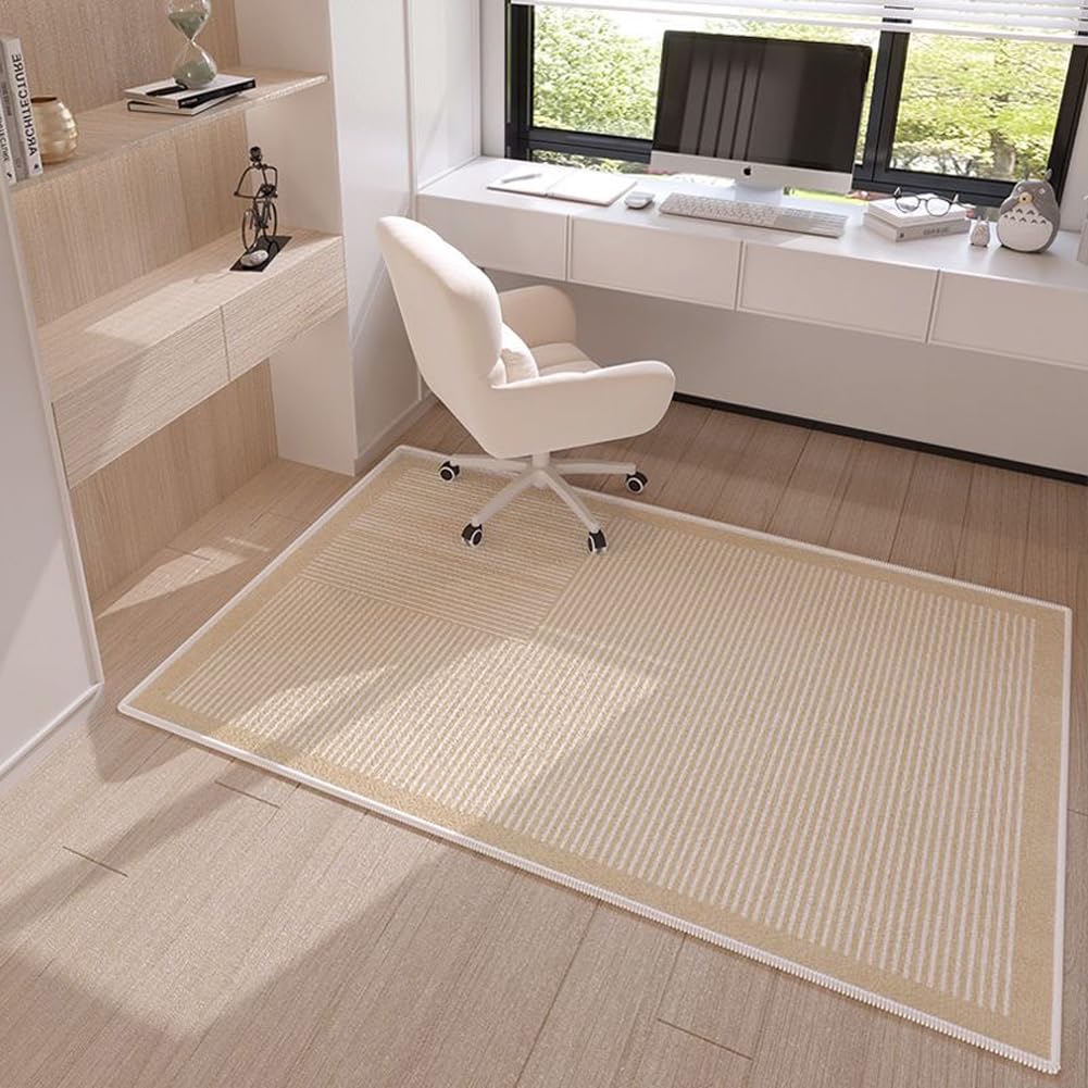 Tapete para silla de oficina, antideslizante, de pelo bajo, para suelos de madera dura y azulejos, alfombra moderna para debajo del escritorio, alfombra de área de fácil deslizamiento para silla