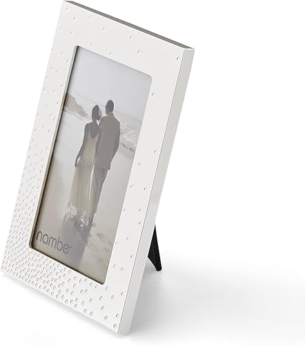 Miniatura 3 de nambe Dazzle - Marco de fotos de 4 x 6 pulgadas, marco de fotos con vidrio templado, diseño vintage y contemporáneo, exhibición de mesa para