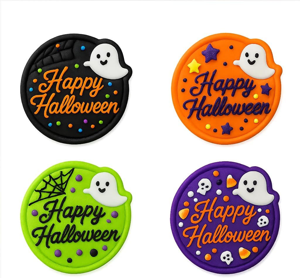 Mighty Gadget Happy Halloween Ghost Cookie Cutter & Stamp - 4x3.8" Spooky Fun for Halloween Parties (Random Color) image 5