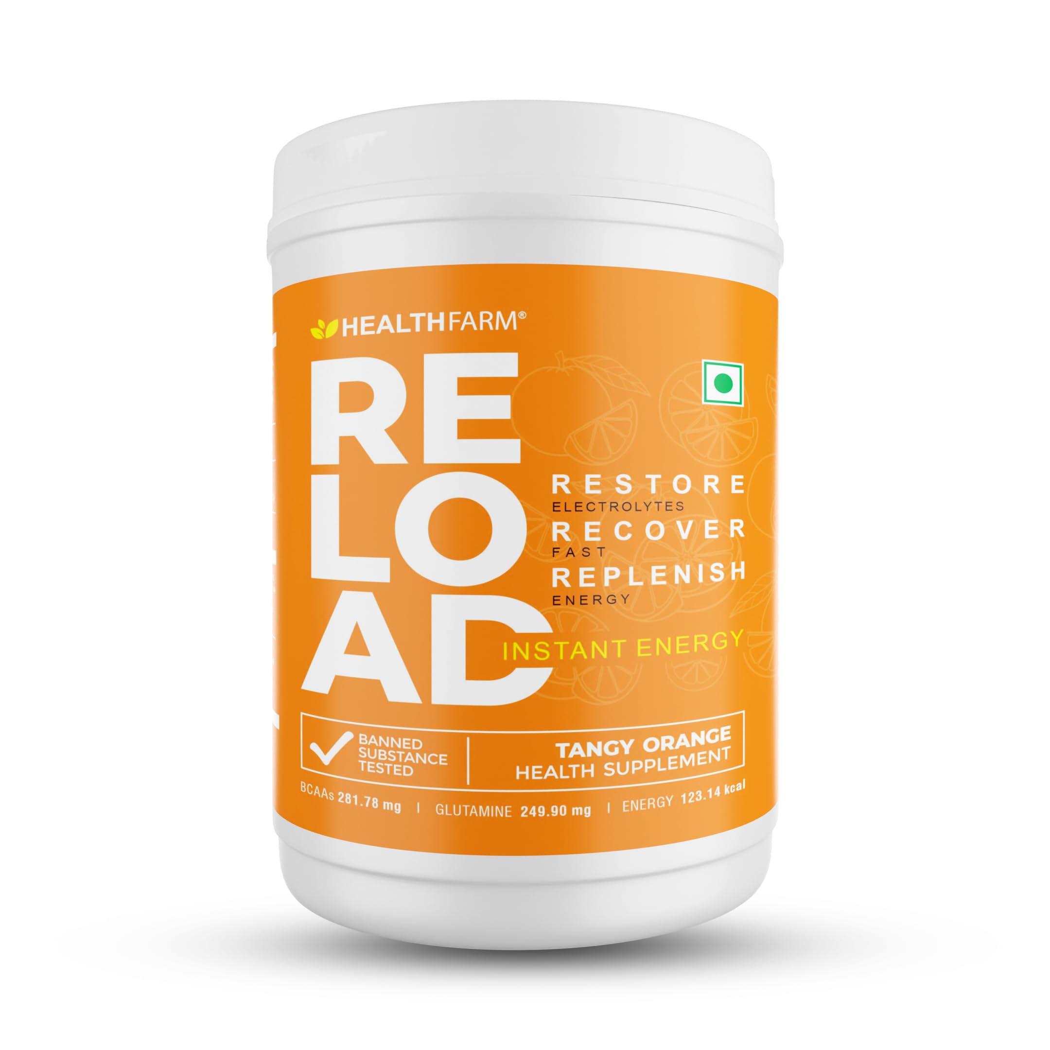 Healthfarm Nutrition Elite Series Reload Instant Energy Drink with Fruit flavors-TANGY ORANGE