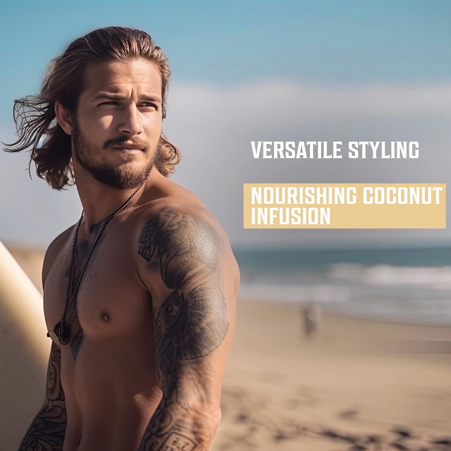 Viking Revolution Sea Salt Spray do włosów dla mężczyzn, spray do tekstowania włosów, spray z Kelpem, ekstrakt z aloesu i czerwonego aloesu do dodawania objętości i tekstury - Ocean Breeze and Coconut