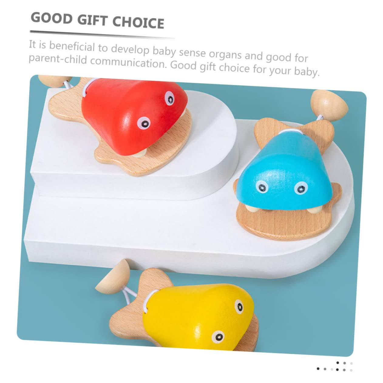 SUPVOX Wooden Fish Pattern Castanet Musical Instrument for Music Learning and Early Development Present for Boys