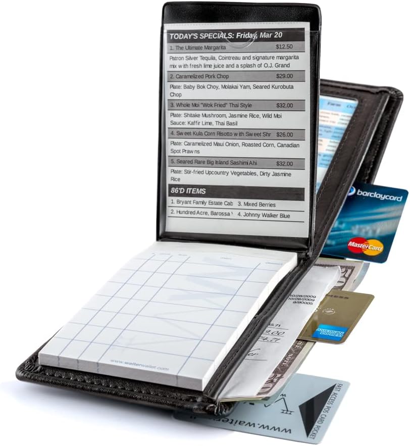 Waiter Wallet | Ultimate Waitress Organizer Book | Waitstaff Server Book and Order Pad | Since 2009 Small