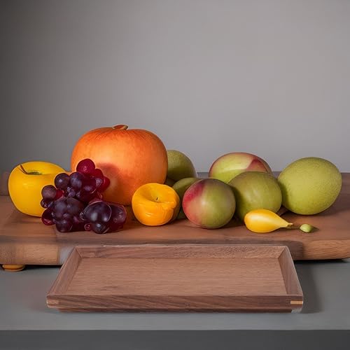 Miniatura 9 de Bandeja de madera de nogal negro, bandejas rectangulares de madera para servir, bandeja grande de madera oscura, bandeja decorativa rectangular,