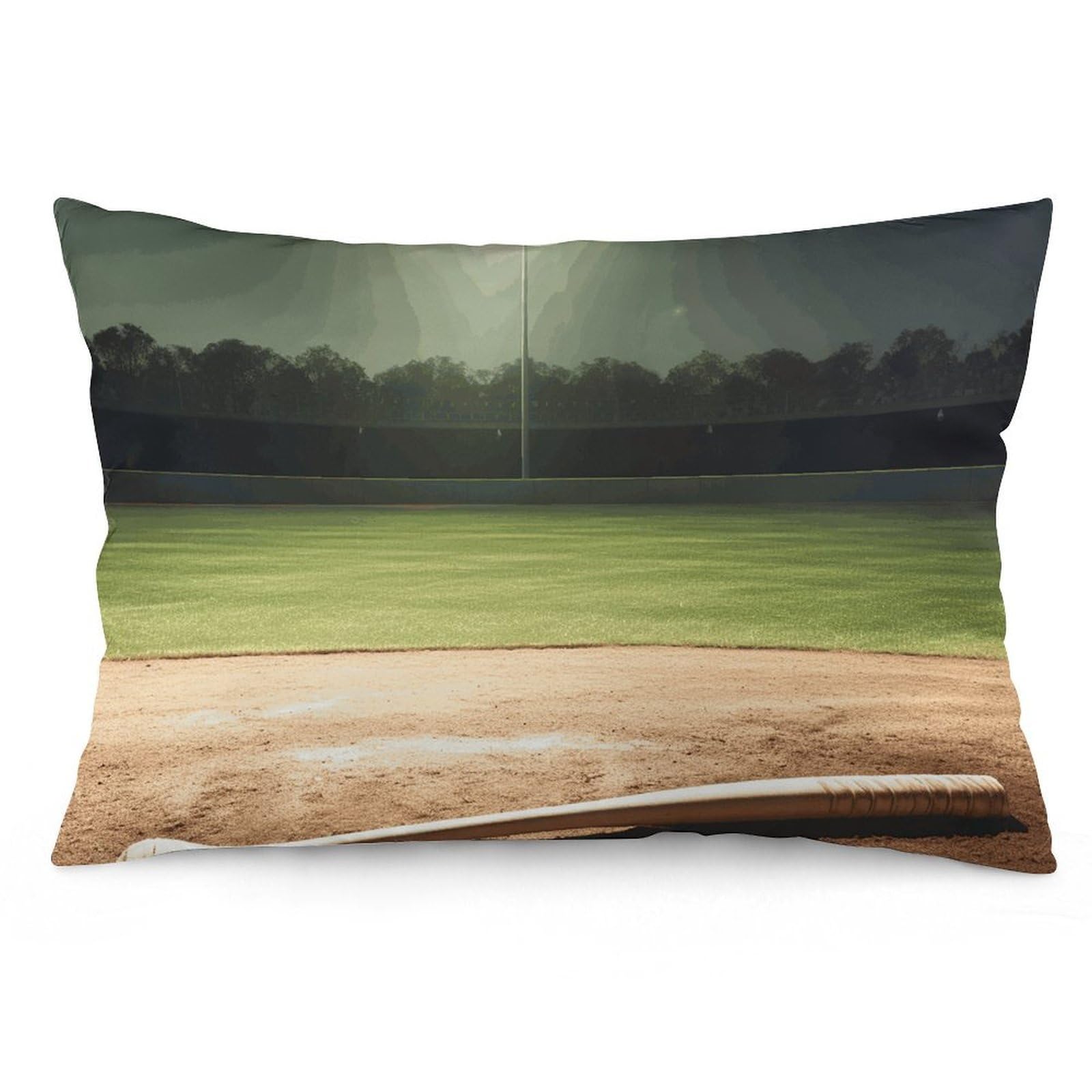 2 Pack Pillow Cases for Hair and Skin, Soft Breathable Pillow Case Covers with Hidden Zipper, Baseball Sports Field Pillowcase 16 "x24 Pillow Covers for Sleeping Gift