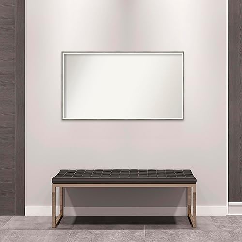 Miniatura 4 de Amanti Art Silver Bathroom Mirror for Over Sink, 24x43 Custom Made Lucie Silver White Rectangle Vanity Mirror, Oversize Modern Wood Frame, Hangs