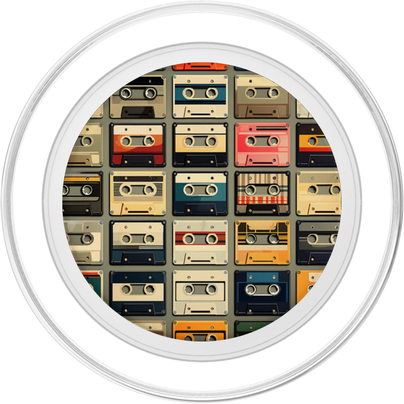 Retro Life Music Lover Cassette National Retro Day PopSockets PopGrip for MagSafe