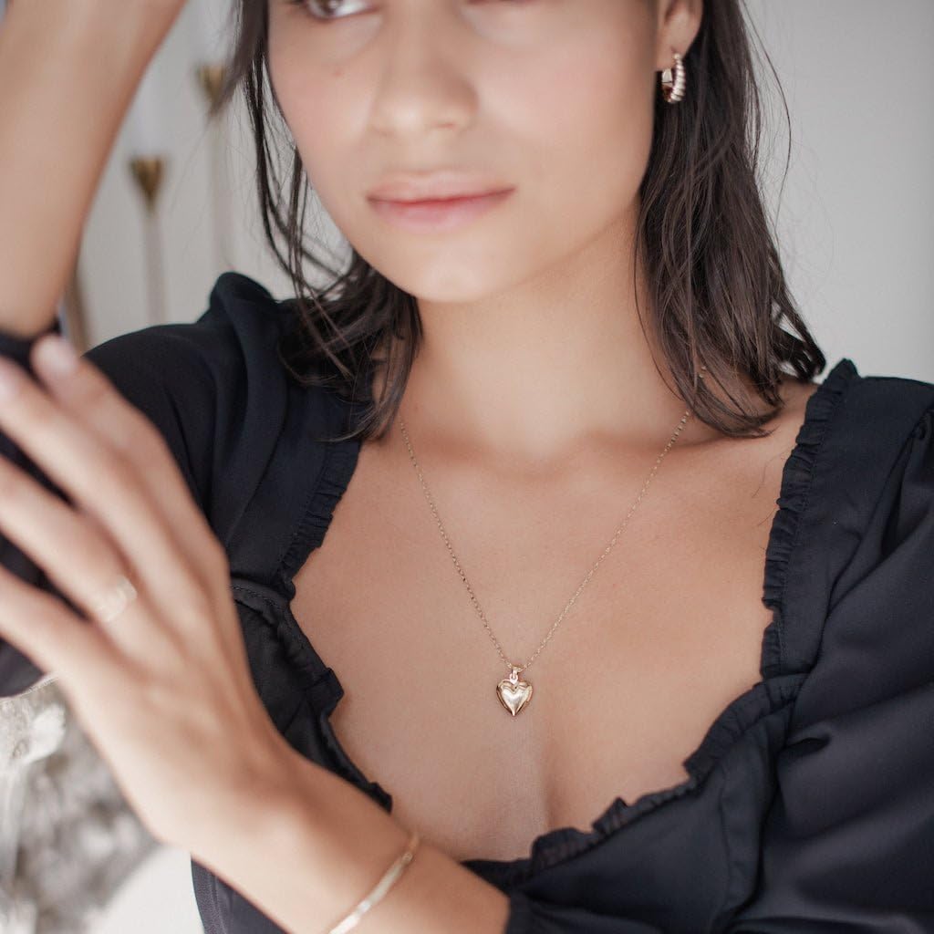 HONEYCAT Puffy Heart Locket in Gold, Rose Gold, or Silver | Minimalist, Delicate