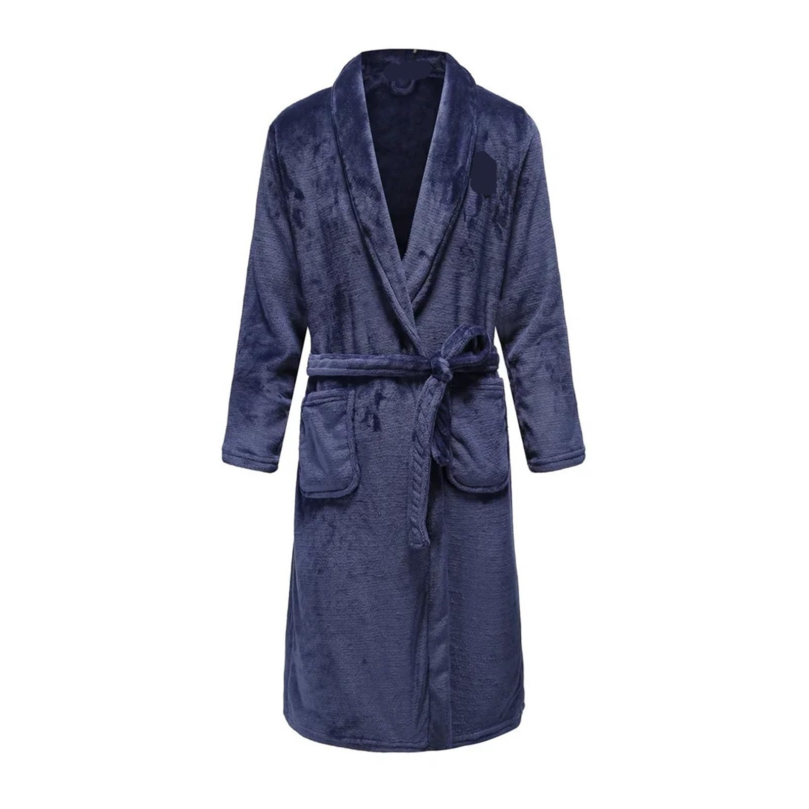 Albornoz Largo para Hombre De Franela Gruesa for Hombre, Ropa de Dormir otoño e Invierno, cálida baño Forro Polar Coral, Holgada Informal, Estar en casa